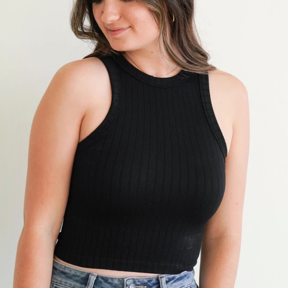 Carly Jean Los Angeles Essential Ribbed Racer tank